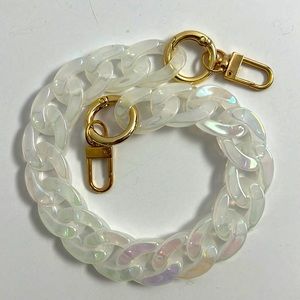 Acrylic Holographic Semi-Iridescent Link Bag Strap Wristlet or Charm